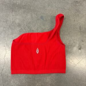 Vintage Y2k Free People Movement Ribbed One Shoulder Workout Tank Top Red XS/S